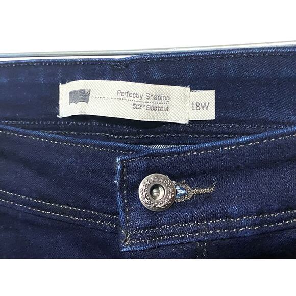 Levis 512 Perfectly Shaping Bootcut Blue Jeans Women 18W Stretch Western Classic - Picture 5 of 10